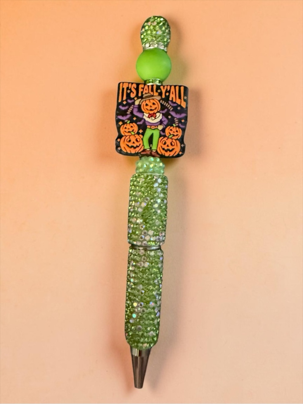 Green Halloween Pumpkin Beaded Pen for Kids Accessories